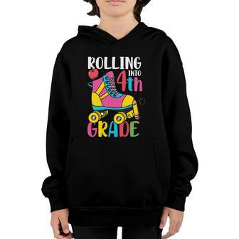 Funny Rolling Into 4Th Grade Back To School Gift Youth Hoodie - Monsterry DE