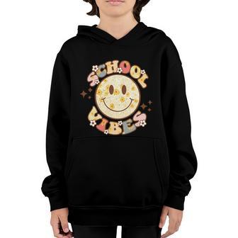 Funny School Vibes Groovy Smile Back To School Youth Hoodie - Thegiftio UK
