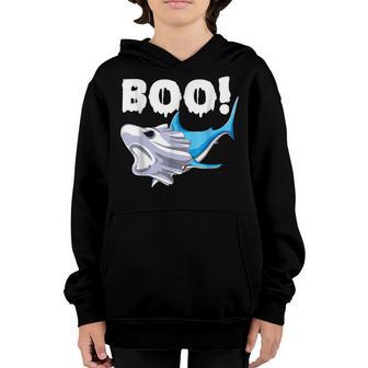 Funny Shark Halloween Boo Spooky Ghost Costume Boys Kids Youth Hoodie - Thegiftio UK