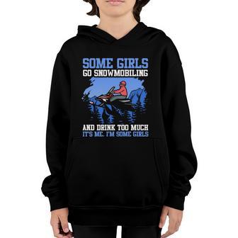 Funny Snowmobile Gift For Girls Snowmobiling Riders Cool Gift Graphic Design Printed Casual Daily Basic Youth Hoodie - Thegiftio UK