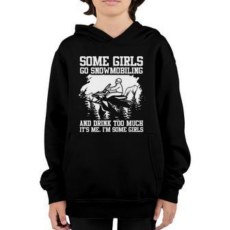 Funny Snowmobile Gift For Girls Snowmobiling Riders Gift Graphic Design Printed Casual Daily Basic V2 Youth Hoodie - Thegiftio UK