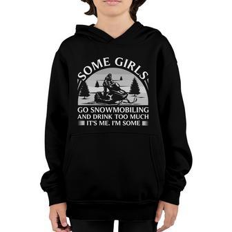 Funny Snowmobile Gift For Girls Snowmobiling Riders Gift Graphic Design Printed Casual Daily Basic Youth Hoodie - Thegiftio UK
