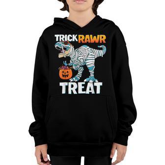 Funny Trick Rawr Treat Halloween T-Rex Dinosaur Toddler Boys Youth Hoodie - Thegiftio UK