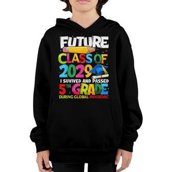 Future Class Of 2029 I Survived Passed 5Th Grade Graduation V2 Youth Hoodie - Thegiftio UK
