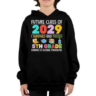 Future Class Of 2029 I Survived Passed 5Th Grade Graduation V3 Youth Hoodie - Thegiftio UK