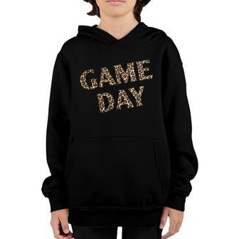 Game Day Cheetah Leopard Print Football Woman Men Graphic Design Printed Casual Daily Basic Youth Hoodie - Thegiftio UK