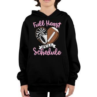 Game Day Football Cheerleading Football Heart Youth Hoodie - Thegiftio UK