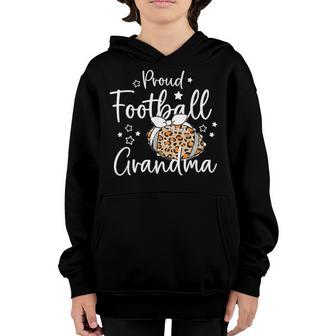 Game Day Proud Football Grandma Leopard Spirit T Design Youth Hoodie - Thegiftio UK
