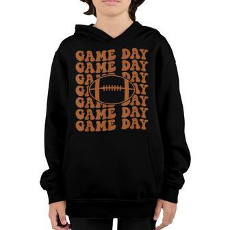 Game Day Retro American Football Lovers Mom Player Retro Youth Hoodie - Thegiftio UK
