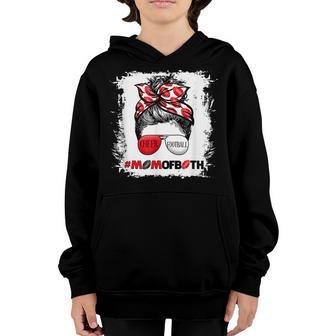 Game Day Retro Cheer Football Cheerleading Mom Of Both Messy Youth Hoodie - Thegiftio UK