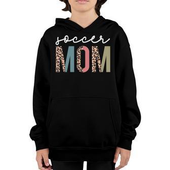 Game Day Soccer Mom Cute Mom Life Soccer Cheer Mom Leopard Youth Hoodie - Thegiftio UK