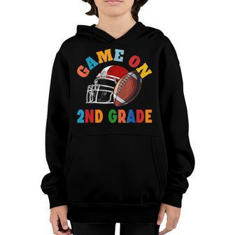 Game On 2Nd Grade Football Back To School For Football Lover Youth Hoodie - Thegiftio UK