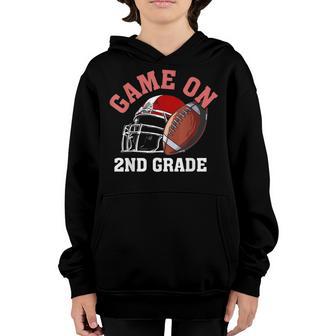 Game On 2Nd Grade Football Back To School Student Kids Boys Youth Hoodie - Thegiftio UK