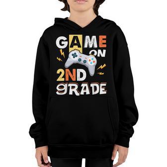 Game On 2Nd Grade Funny Gamer Back To School Second Grade Youth Hoodie - Thegiftio UK