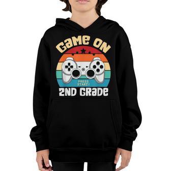 Game On 2Nd Grade Gamer Teacher Student Gift Back To School Youth Hoodie - Thegiftio UK