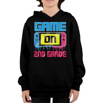 Game On 2Nd Grade Gaming Gamer Back To School Student Kids Youth Hoodie - Thegiftio UK