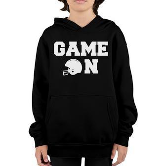 Game On Football Fan Helmet Graphic Design Printed Casual Daily Basic Youth Hoodie - Thegiftio UK