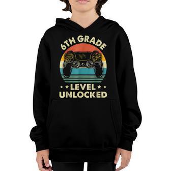 Game Over Back To School 6Th Grade Level Unlocked Youth Hoodie - Thegiftio UK