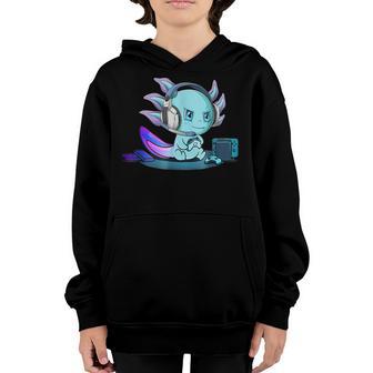 Gamer Axolotl Lover Cute Axolotl Gaming Video Gamer Gifts V10 Youth Hoodie - Thegiftio UK