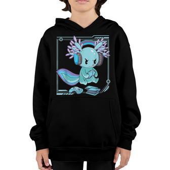 Gamer Axolotl Lover Cute Axolotl Gaming Video Gamer Gifts V12 Youth Hoodie - Thegiftio UK