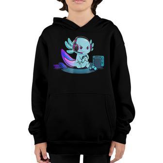 Gamer Axolotl Lover Cute Axolotl Gaming Video Gamer Gifts V5 Youth Hoodie - Thegiftio UK