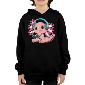 Gamer Axolotl Lover Cute Axolotl Gaming Video Gamer Gifts V6 Youth Hoodie - Thegiftio UK