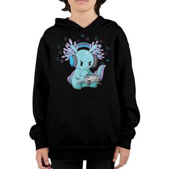 Gamer Axolotl Lover Cute Axolotl Gaming Video Gamer Gifts V8 Youth Hoodie - Thegiftio UK