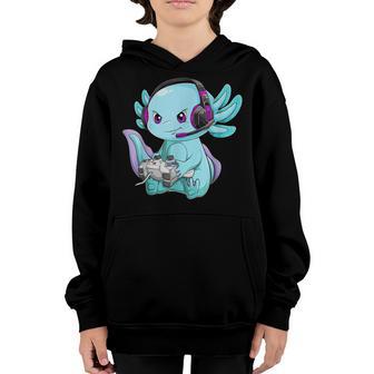 Gamer Axolotl Lover Cute Axolotl Gaming Video Gamer Gifts V9 Youth Hoodie - Thegiftio UK