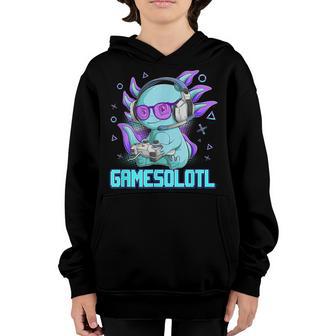Gamer Axolotls Cute Axolotl Gaming Video Gamer Gift For Boys Youth Hoodie - Thegiftio UK
