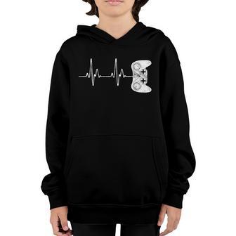 Gamer Heartbeat Great Gift Video Game Lover Funny Gift Funny Gift Youth Hoodie - Thegiftio UK
