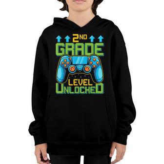 Gamer Second Grade Level Unlocked Back To School Video Game V2 Youth Hoodie - Thegiftio UK