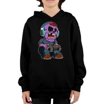 Gamer Zombie Lazy Halloween Cool Video Game Gaming Youth Hoodie - Thegiftio UK