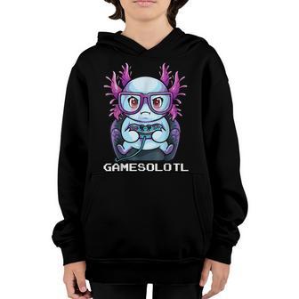 Gamesolotl Axolotl Gamer Fish Playing Video Games Lizard Youth Hoodie - Thegiftio UK