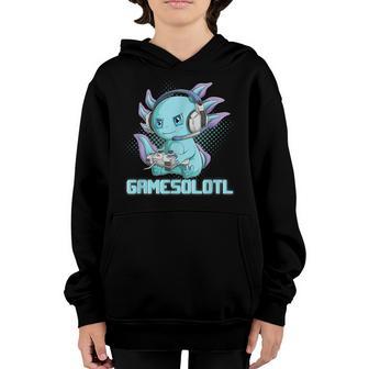 Gamesolotl Axolotl Video Gamer Gaming Kawaii Anime Gift Boys Youth Hoodie - Thegiftio UK
