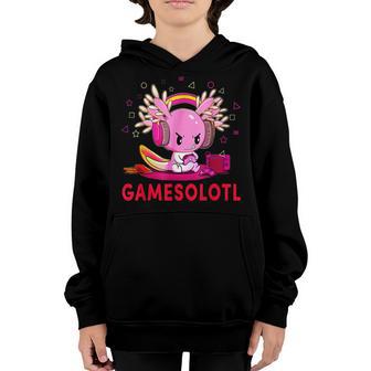 Gamesolotl Axolotl Video Gamer Kawaii Anime Gifts Boys Girls Youth Hoodie - Thegiftio UK