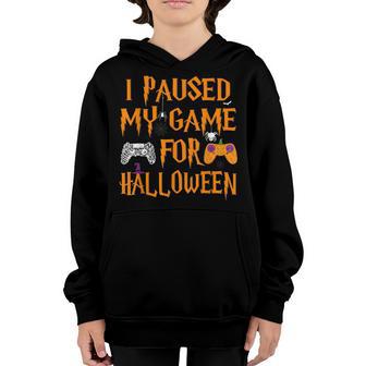 Gaming I Paused My Game For Halloween Funny Gamer Boys Kids V2 Youth Hoodie - Thegiftio UK
