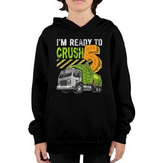 Garbage Truck 5Th Birthday Party Birthday Boy Gift For Kids Cool Gift Graphic Design Printed Casual Daily Basic Youth Hoodie - Thegiftio UK
