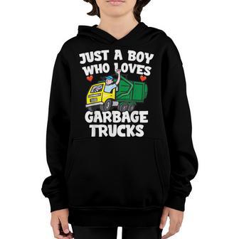 Garbage Truck Just A Boy Who Loves Garbage Trucks Youth Hoodie - Thegiftio UK