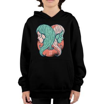 Gemini Zodiac Girl Graphic Design Printed Casual Daily Basic Youth Hoodie - Thegiftio UK