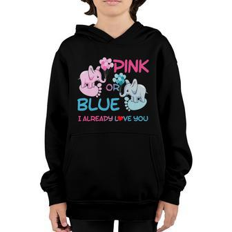 Gender Reveal Pink Or Blue Boy Or Girl Party Supplies Family Gift Youth Hoodie - Monsterry DE