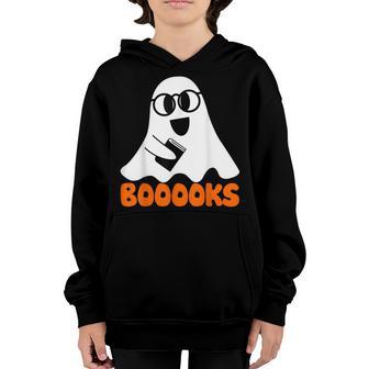 Ghost Booooks Halloween Boo Teacher And Kids Reading Books V3 Youth Hoodie - Thegiftio UK