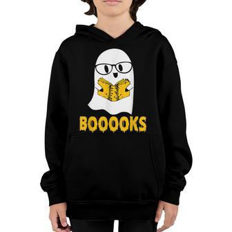 Ghost Booooks Halloween Boo Teacher And Kids Reading Books V5 Youth Hoodie - Thegiftio UK