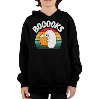 Ghost Booooks Halloween Boo Teacher And Kids Reading Books Youth Hoodie - Thegiftio UK
