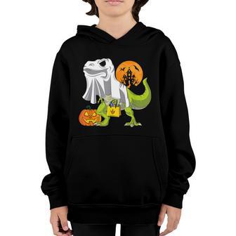 Ghost Dinosaur Funny Halloween T Rex Gift For Boys Costume Funny Gift Graphic Design Printed Casual Daily Basic Youth Hoodie - Thegiftio UK