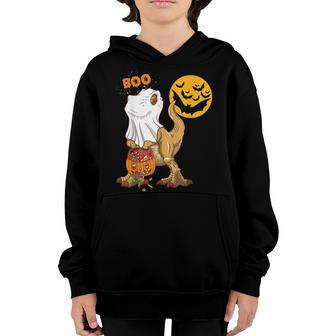 Ghost Dinosaur T Rex Funny Boo Halloween Boys Kid Men Family Youth Hoodie - Thegiftio UK