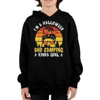 Girl Camping Queen Of Halloween Custome Essential Youth Hoodie - Thegiftio UK