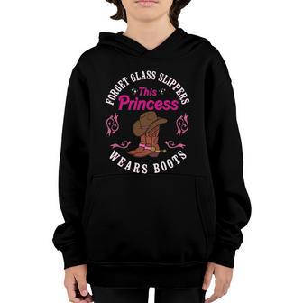Girls Cowgirls Funny Princess Cowboy Boots Country Western Gift Graphic Design Printed Casual Daily Basic Youth Hoodie - Thegiftio UK