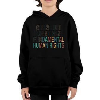 Girls Just Wanna Have Fundamental Human Rights Graphic Design Printed Casual Daily Basic Youth Hoodie - Thegiftio UK