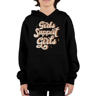 Girls Support Girls Vintage Graphic Design Printed Casual Daily Basic Youth Hoodie - Thegiftio UK