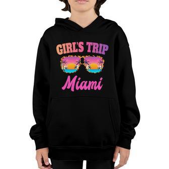 Girls Trip Miami 2022 For Girls Weekend Friends Gift Youth Hoodie - Thegiftio UK
